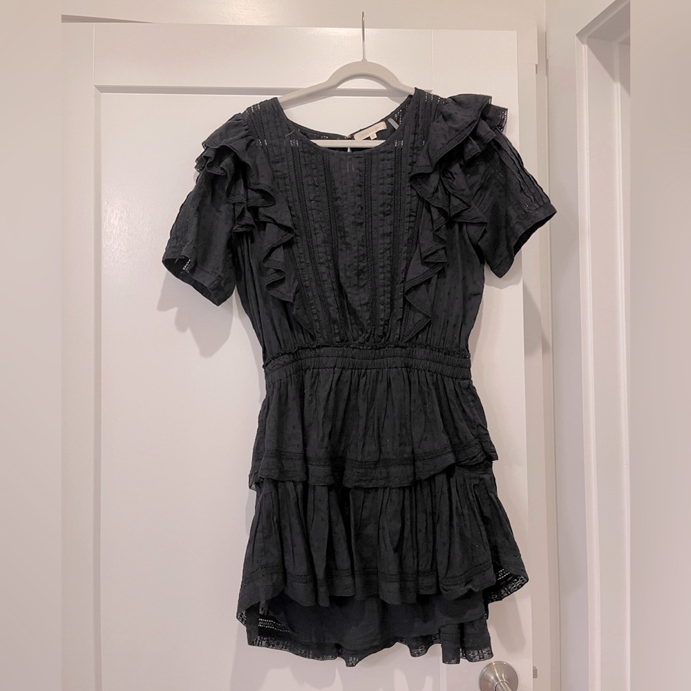 Love Shack Fancy Natasha Mini Dress Black